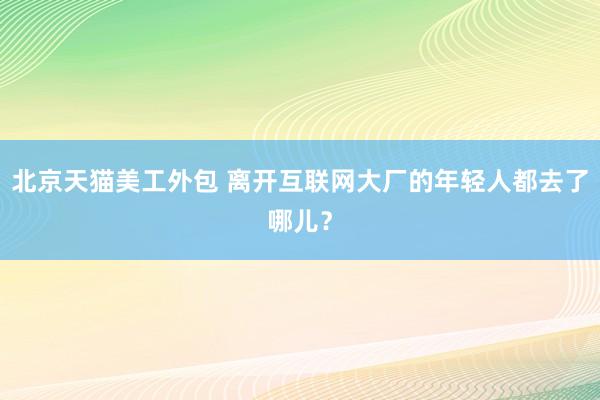 北京天猫美工外包 离开互联网大厂的年轻人都去了哪儿？