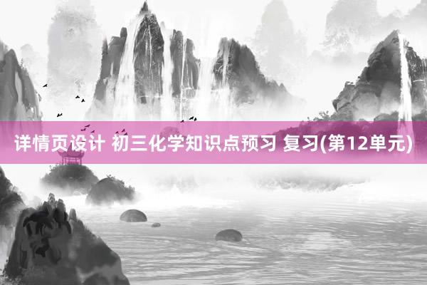 详情页设计 初三化学知识点预习 复习(第12单元)